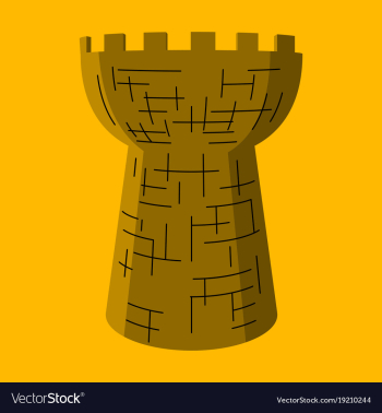 Castle tower medieval ancient fortress isolated vector image Castle tower medieval ancient fortress isolated vector image