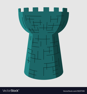 Castle tower medieval ancient fortress isolated vector image Castle tower medieval ancient fortress isolated vector image