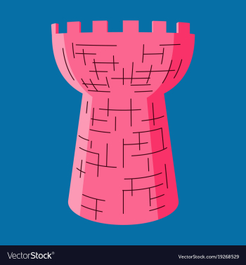 Castle tower medieval ancient fortress isolated vector image Castle tower medieval ancient fortress isolated vector image