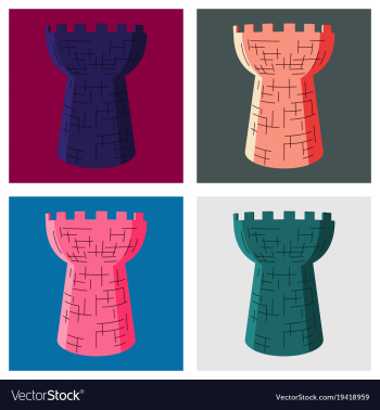 Castle tower medieval ancient fortress isolated vector image Castle tower medieval ancient fortress isolated vector image
