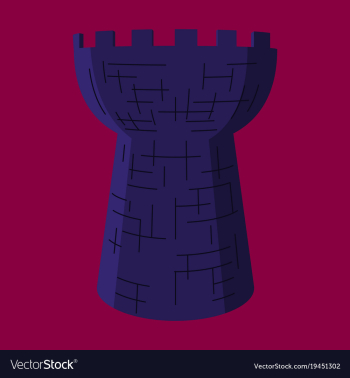 Castle tower medieval ancient fortress isolated vector image Castle tower medieval ancient fortress isolated vector image