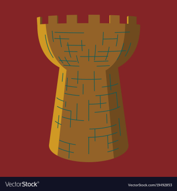 Castle tower medieval ancient fortress isolated vector image Castle tower medieval ancient fortress isolated vector image