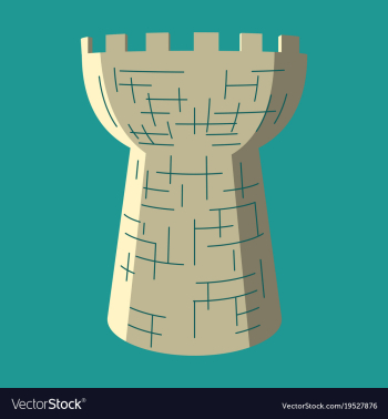 Castle tower medieval ancient fortress isolated vector image Castle tower medieval ancient fortress isolated vector image