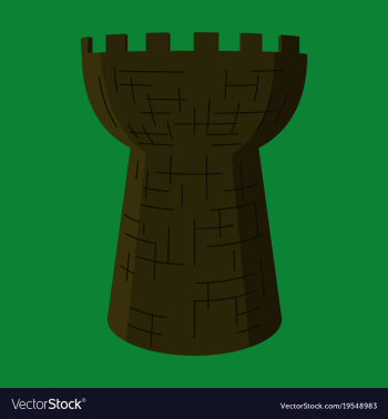 Castle tower medieval ancient fortress isolated vector image Castle tower medieval ancient fortress isolated vector image