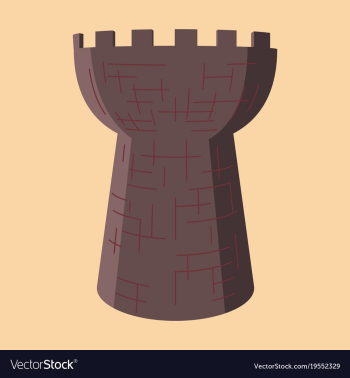 Castle tower medieval ancient fortress isolated vector image Castle tower medieval ancient fortress isolated vector image