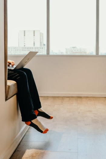Casual Workspace Feet Dangling Casual Workspace Feet Dangling