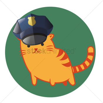 Cat cartoon policeman Cat cartoon policeman
