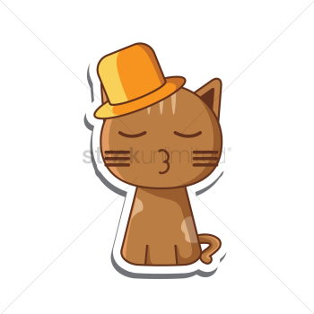 Cat cartoon with hat Cat cartoon with hat