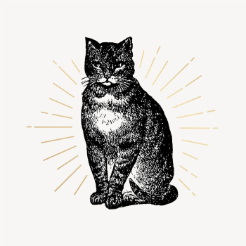 Cat clipart, vintage pet drawing | Free Vector Illustration - rawpixel