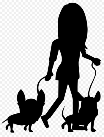 Cat, Dog, Black White M, Silhouette, Dog Walking PNG