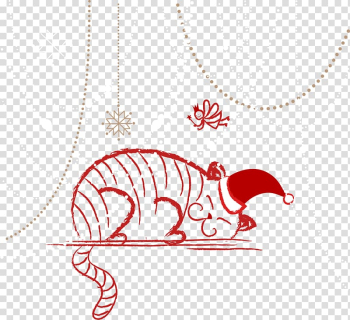 Cat Drawing Illustration, line drawing of sleeping cat transparent background PNG clipart