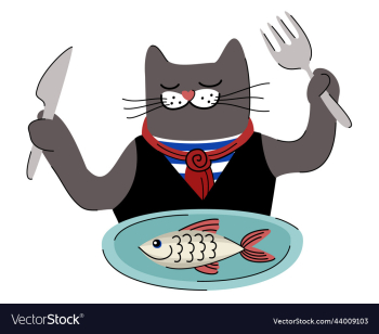 cat eating fish isolated cat eating fish isolated