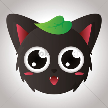Cat face with emotional expression Cat face with emotional expression