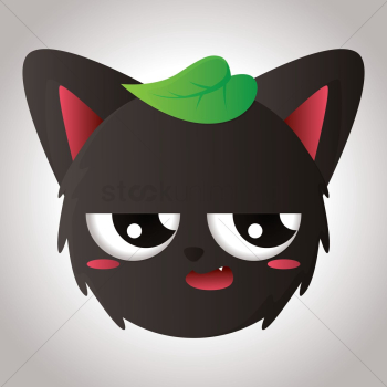 Cat face with emotional expression Cat face with emotional expression