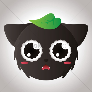 Cat face with emotional expression Cat face with emotional expression