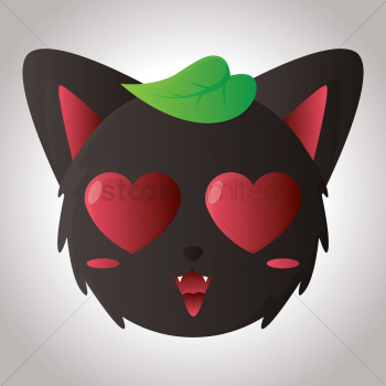 Cat face with emotional expression Cat face with emotional expression