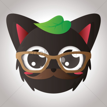 Cat face with emotional expression Cat face with emotional expression