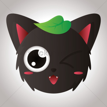 Cat face with emotional expression Cat face with emotional expression