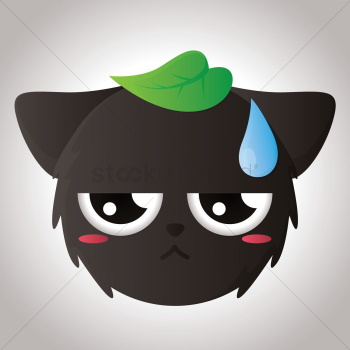 Cat face with emotional expression Cat face with emotional expression