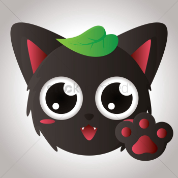 Cat face with emotional expression Cat face with emotional expression