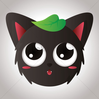 Cat face with emotional expression Cat face with emotional expression