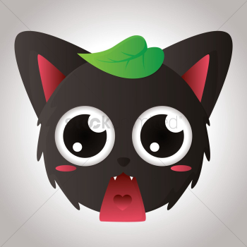 Cat face with emotional expression Cat face with emotional expression