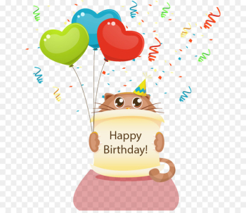 Cat Kitten Birthday - Cute cat birthday cards vector material 