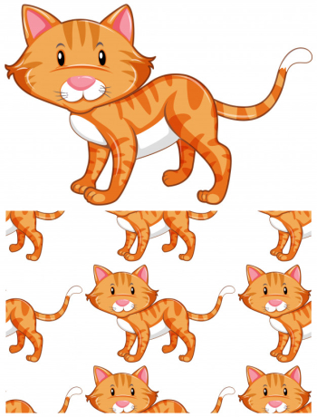 Cat seamless pattern isolated on white Free Vector