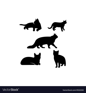 cat set silhouette icon logo cat set silhouette icon logo