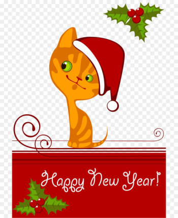 Cat Vector graphics Royalty-free Christmas Day Image - printable christmas card 