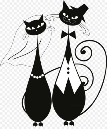 Cat Wedding invitation Bridegroom - Just Married 
