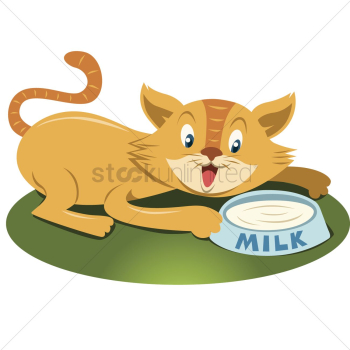 Cat with a bowl of milk Cat with a bowl of milk