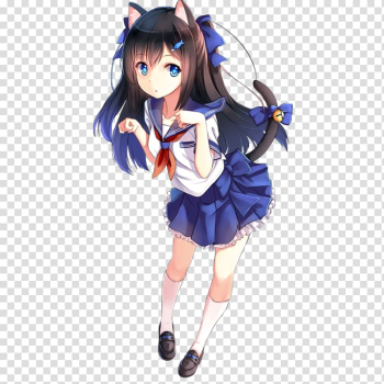 Catgirl Anime Lolicon, anime girl transparent background PNG clipart