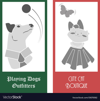 Cats and dogs logos vector image Cats and dogs logos vector image