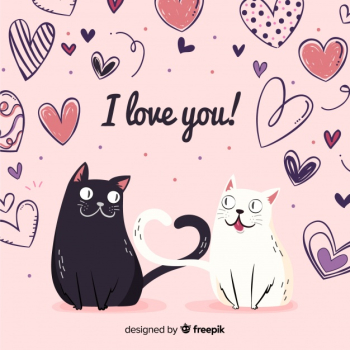 Cats couple valentine's day background Cats couple valentine's day background