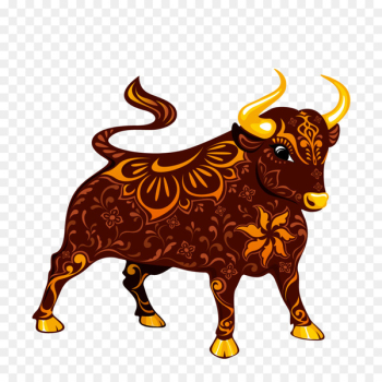 Cattle Ox Chinese zodiac Chinese New Year Chinese astrology - Cow pattern vector 