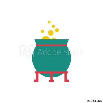 cauldron witch fairytale object icon