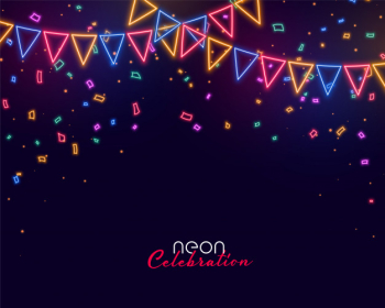 Celebration background in neon style Free Vector Celebration background in neon style Free Vector