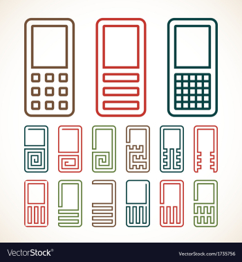 Cell phone abstract icons vector image Cell phone abstract icons vector image
