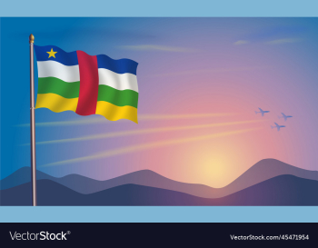central african flag in the morning sun central african flag in the morning sun