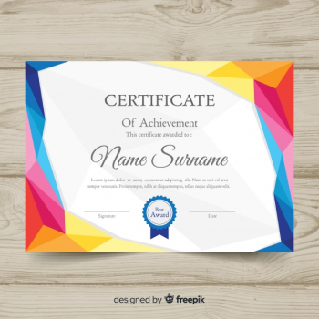 Certificate of achievement template Free Vector Certificate of achievement template Free Vector