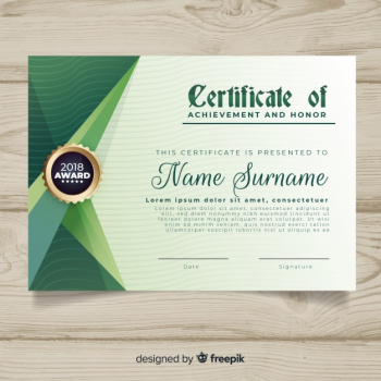 Certificate template with abstract shapes Certificate template with abstract shapes
