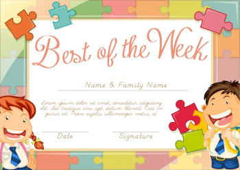 Certificate template with children background