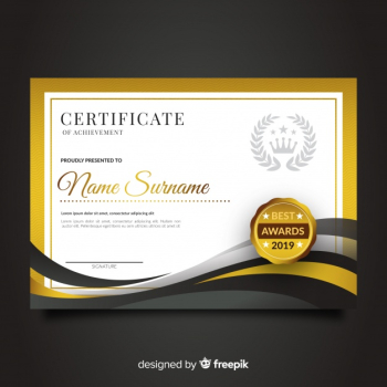 Certificate template with golden elements Certificate template with golden elements