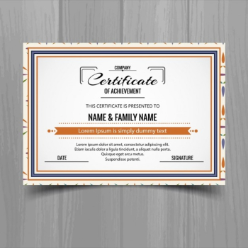 Certificate with an ethnic frame Certificate with an ethnic frame