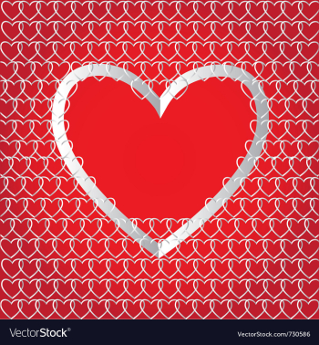 Chains of paper hearts vector image Chains of paper hearts vector image