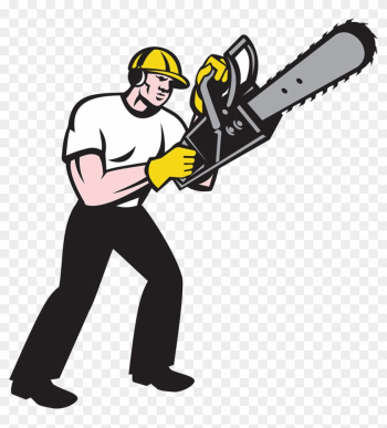 Chainsaw Arborist Lumberjack Illustration - Tree Cutter Clip Art Chainsaw Arborist Lumberjack Illustration - Tree Cutter Clip Art