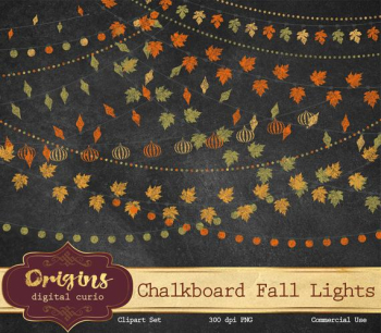 Chalkboard Fall String Lights Clip Art autumn chalk clipart | PNGio