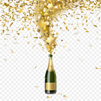 Champagne Bottle Confetti Illustration - Festival celebrations Champagne 