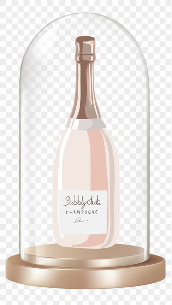 Champagne bottle png glass dome | Free PNG - rawpixel